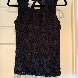 Chico's Navy Textured Sleeveless Blouse